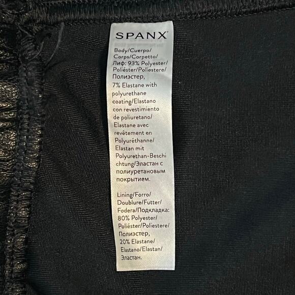 Spanx Black Faux Leather Joggers Pull-On Pants Size XL - Picture 9 of 9